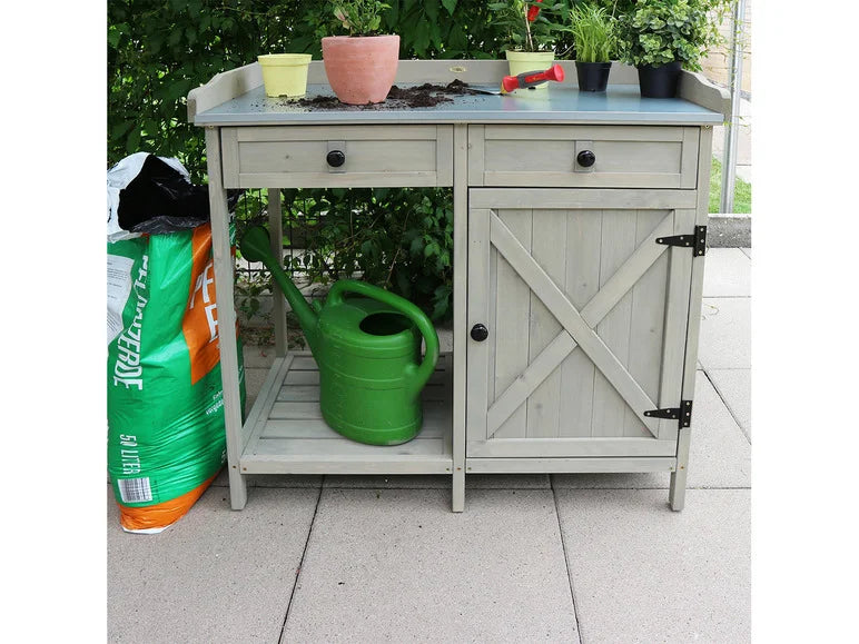 Table de jardin avec armoire inférieure. 98 x 48 x 95 cm