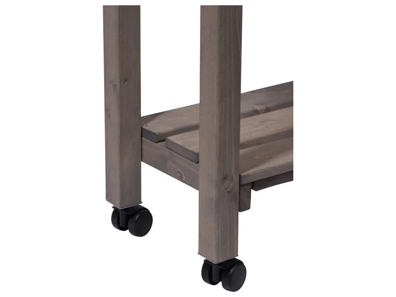 dobar Jardinière surélevée à roulettes avec treillis. L 79 x l 28.5 x H130 cm