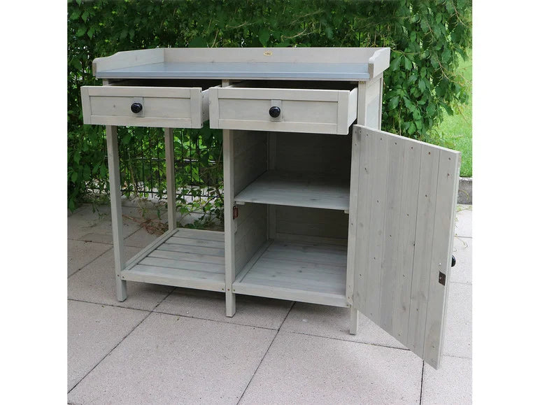 Table de jardin avec armoire inférieure. 98 x 48 x 95 cm