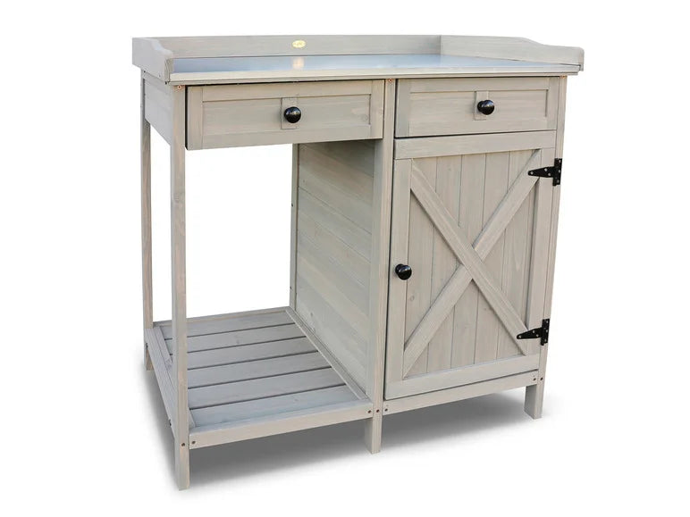 Table de jardin avec armoire inférieure. 98 x 48 x 95 cm