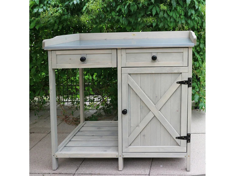 Table de jardin avec armoire inférieure. 98 x 48 x 95 cm