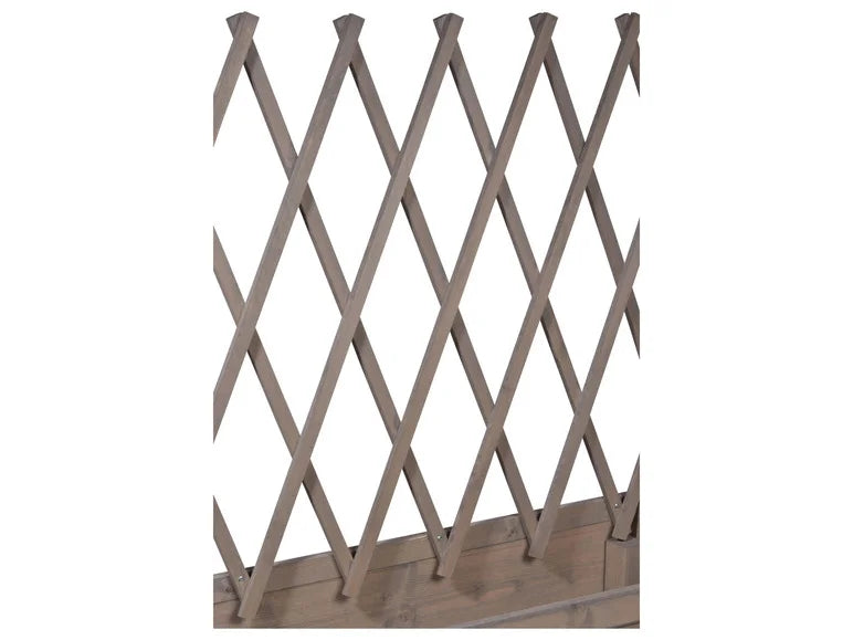 dobar Jardinière surélevée à roulettes avec treillis. L 79 x l 28.5 x H130 cm