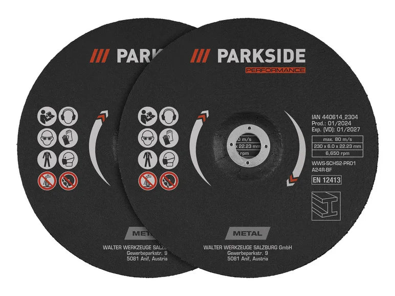 Disques à tronçonner ou disques à ébarber. Ø 230 mm