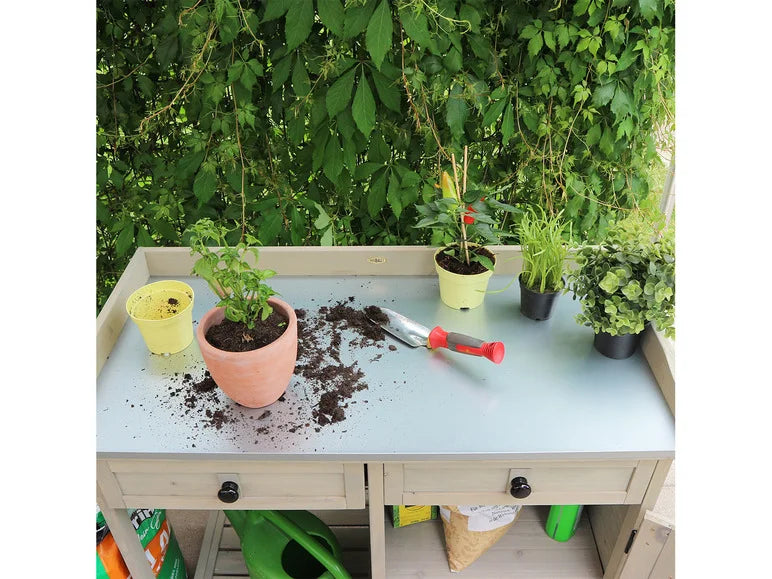 Table de jardin avec armoire inférieure. 98 x 48 x 95 cm