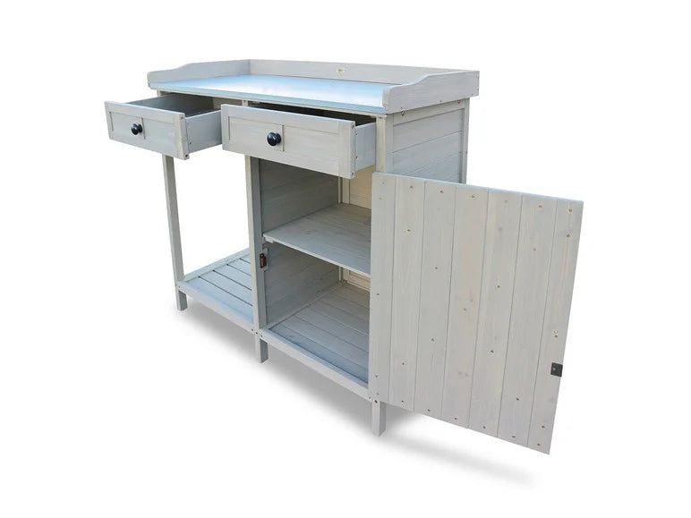 Table de jardin avec armoire inférieure. 98 x 48 x 95 cm