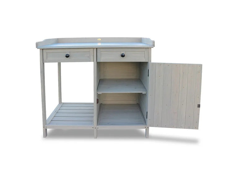 Table de jardin avec armoire inférieure. 98 x 48 x 95 cm