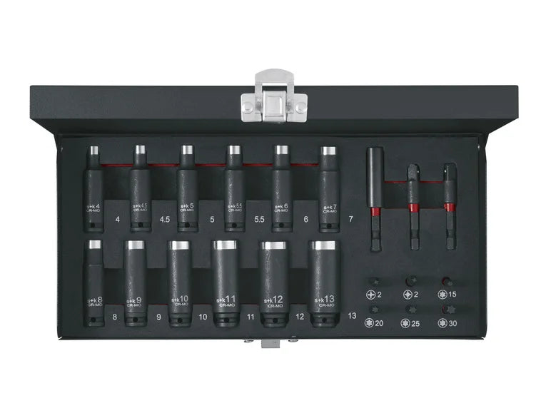PARKSIDE PERFORMANCE® Set de douilles et embouts pour clé à choc. PSS 21 A1. 21 pièces